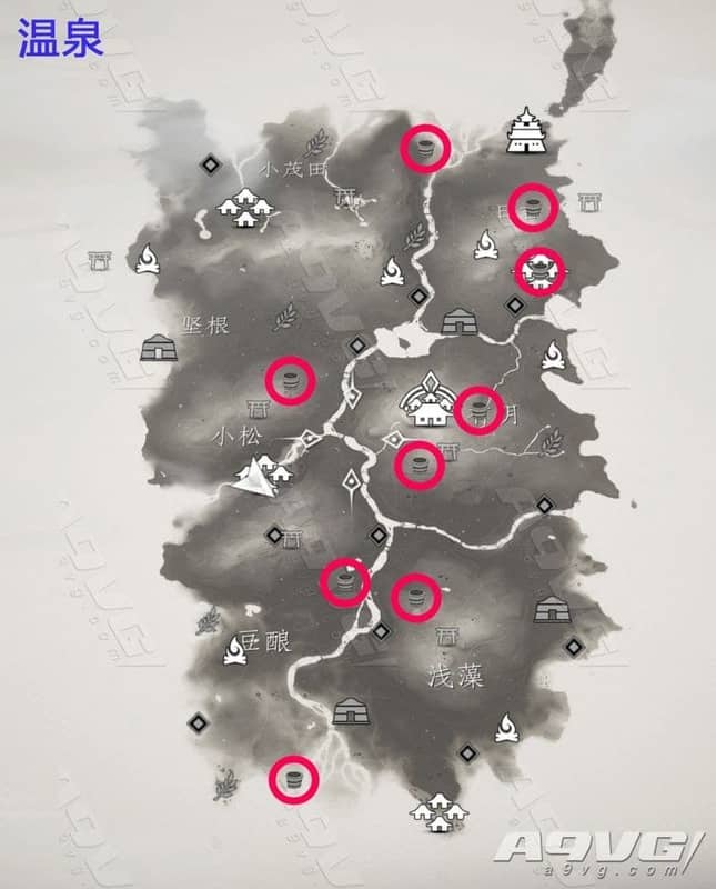 對馬戰鬼 (Ghost of Tsushima) 全部溫泉地圖位置分享