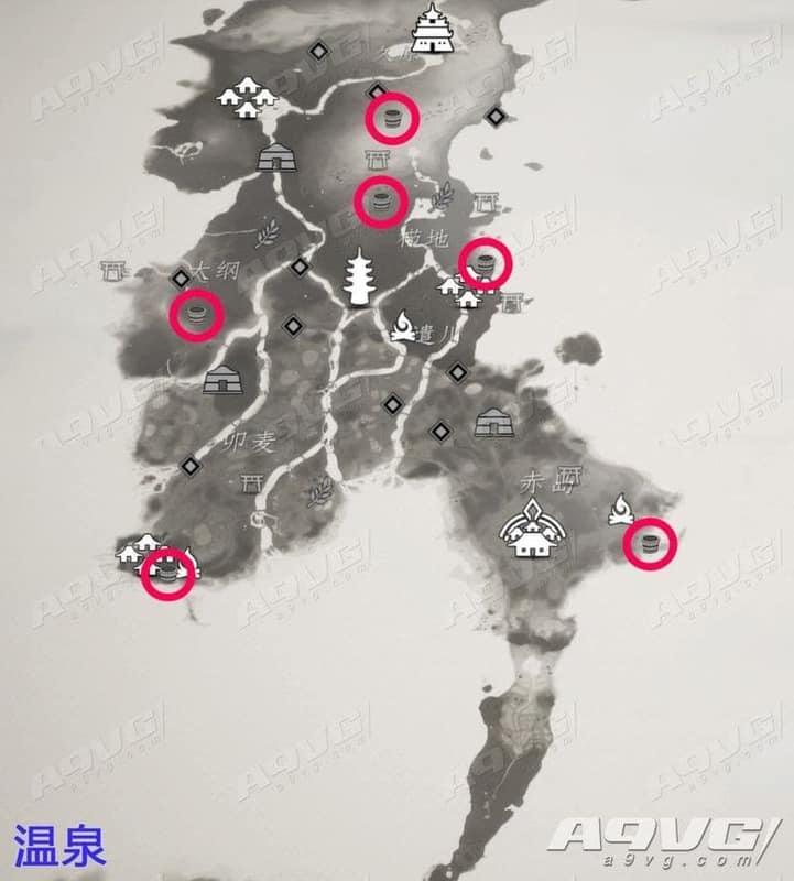 對馬戰鬼 (Ghost of Tsushima) 全部溫泉地圖位置分享