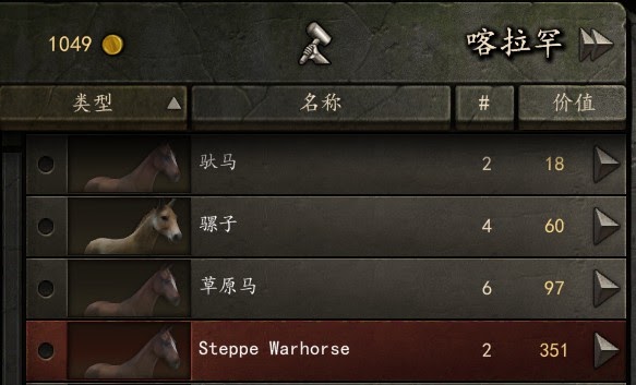 騎馬與砍殺 2 販賣馬匹賺錢方法