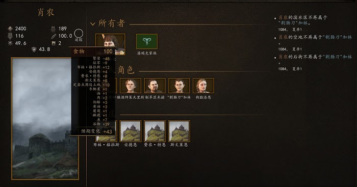 騎馬與砍殺 2 城鎮地區糧食產出分析