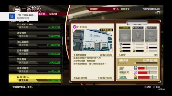 人中之龍7 光與闇的去向 全不動產價值分享