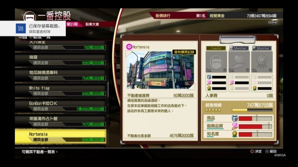 人中之龍7 光與闇的去向 全不動產價值分享
