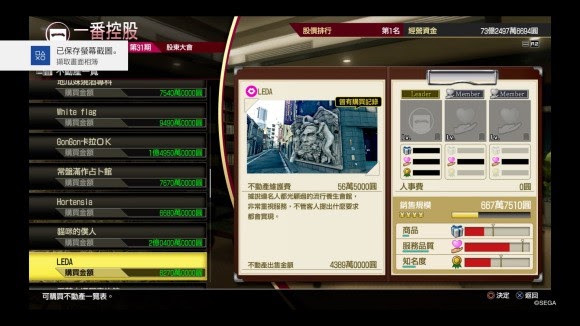人中之龍7 光與闇的去向 全不動產價值分享