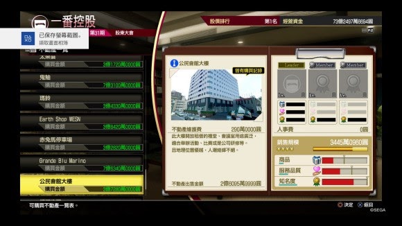 人中之龍7 光與闇的去向 全不動產價值分享