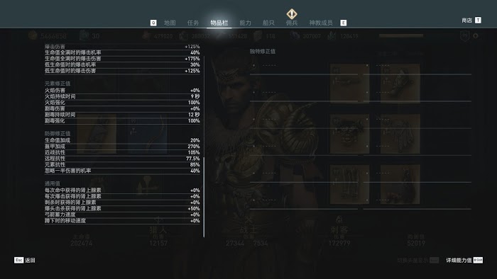刺客教條 奧德賽 (Assassin's Creed Odyssey) 極品紫裝與傳奇希臘英雄套裝抗性對比