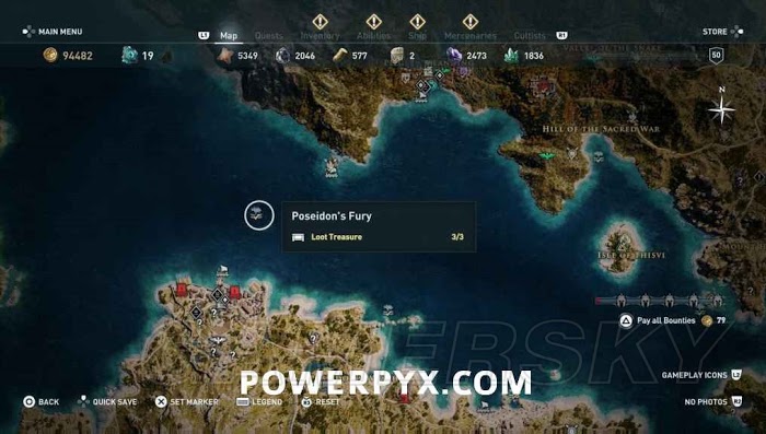 刺客教條 奧德賽 (Assassin's Creed Odyssey) 全水下地點位置地圖