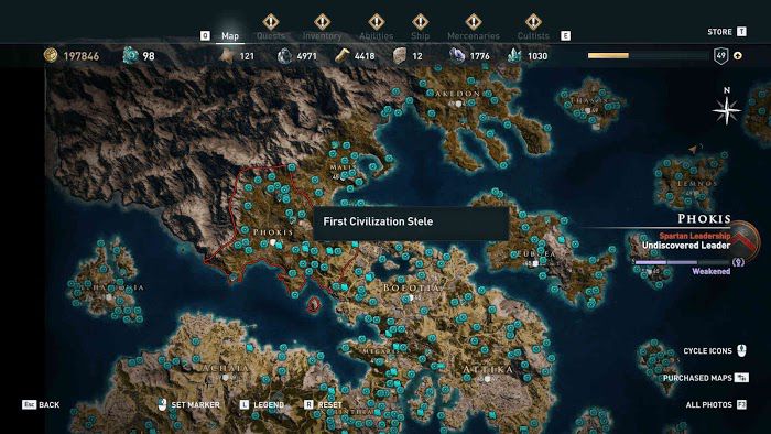 刺客教條 奧德賽 (Assassin's Creed Odyssey) 全地圖技能點分佈分享