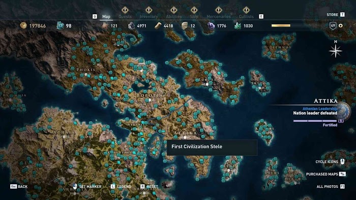 刺客教條 奧德賽 (Assassin's Creed Odyssey) 全地圖技能點分佈分享