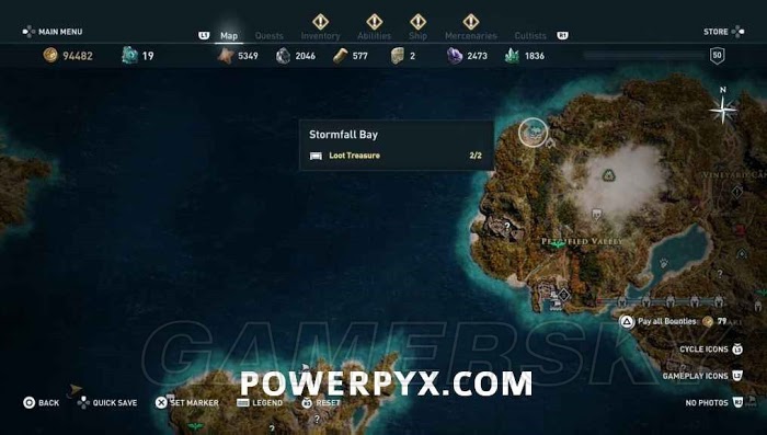 刺客教條 奧德賽 (Assassin's Creed Odyssey) 全水下地點位置地圖
