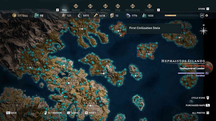 刺客教條 奧德賽 (Assassin's Creed Odyssey) 全地圖技能點分佈分享