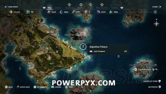 刺客教條 奧德賽 (Assassin's Creed Odyssey) 全水下地點位置地圖