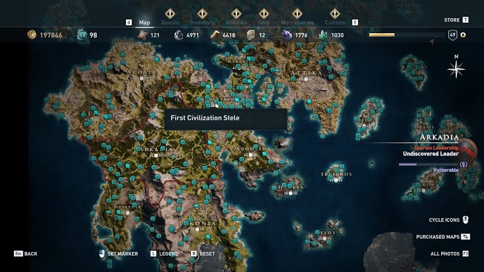 刺客教條 奧德賽 (Assassin's Creed Odyssey) 全地圖技能點分佈分享