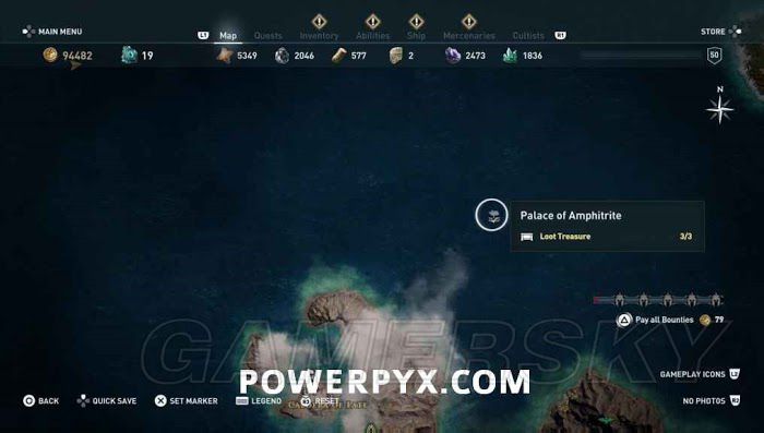 刺客教條 奧德賽 (Assassin's Creed Odyssey) 全水下地點位置地圖