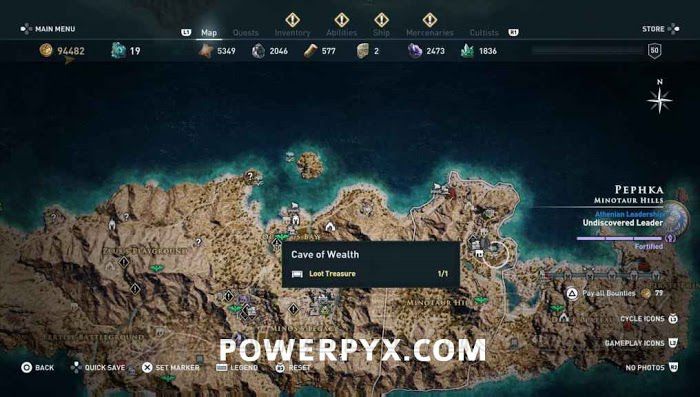 刺客教條 奧德賽 (Assassin's Creed Odyssey) 全水下地點位置地圖