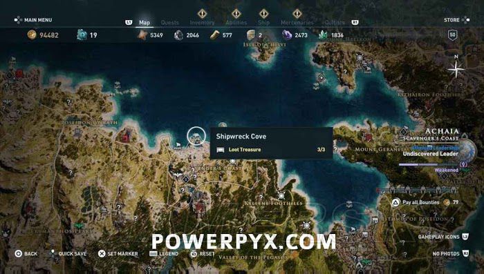 刺客教條 奧德賽 (Assassin's Creed Odyssey) 全水下地點位置地圖
