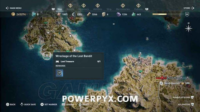 刺客教條 奧德賽 (Assassin's Creed Odyssey) 全水下地點位置地圖