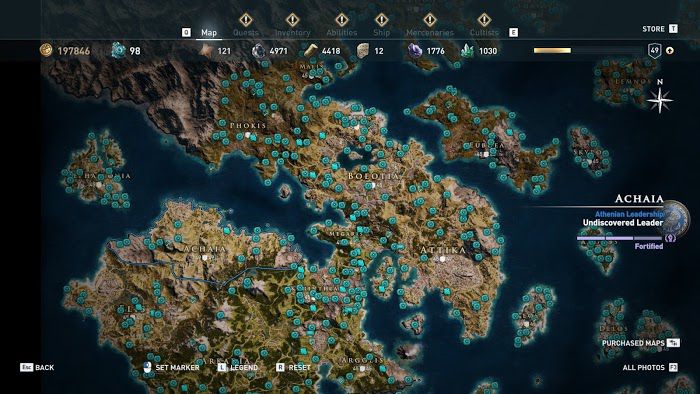 刺客教條 奧德賽 (Assassin's Creed Odyssey) 全地圖技能點分佈分享