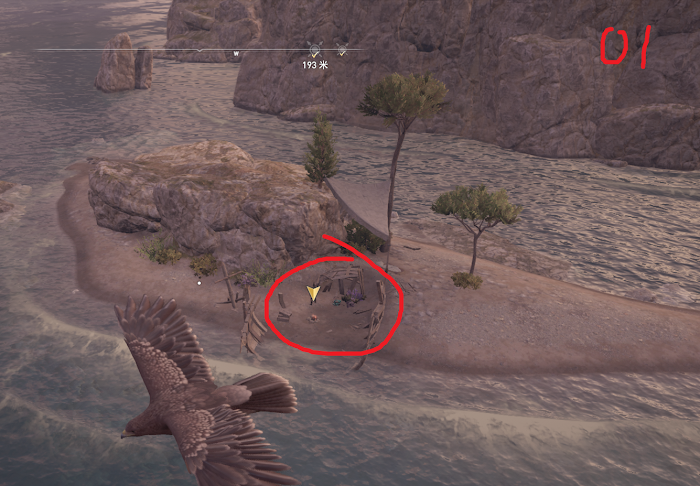 刺客教條 奧德賽 (Assassin's Creed Odyssey) 新手村奧利哈鋼地圖位置