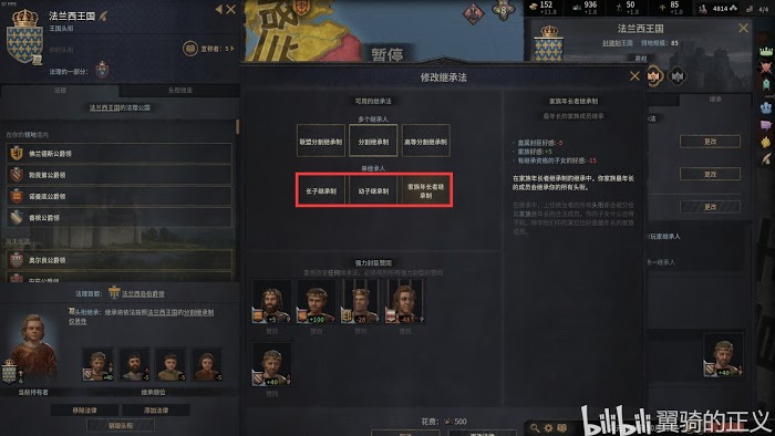 十字軍之王3 (Crusader Kings 3) 各繼承法區別與解鎖條件介紹