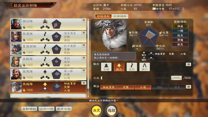 三國志14 (Sangokushi 14) 長蛇陣與鋒矢陣山地機動力測試