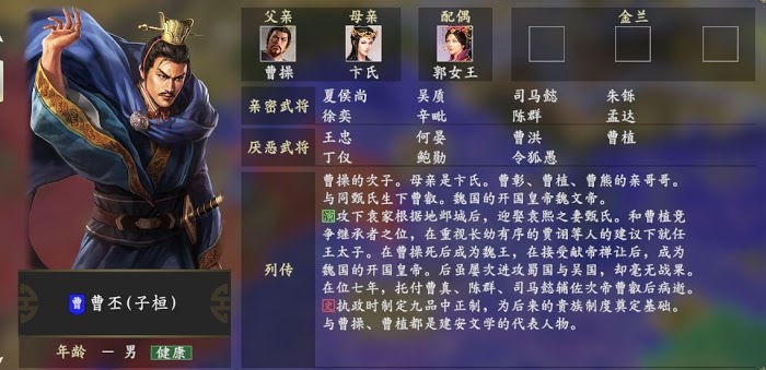 三國志14 (Sangokushi 14) 主要角色人物關係說明