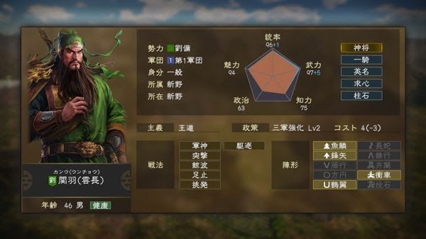 三國志14 (Sangokushi 14) 武將全個性技能效果說明