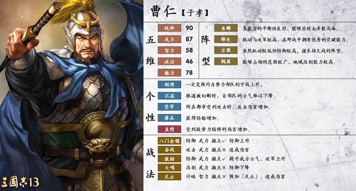 三國志14 (Sangokushi 14) 武將詳細資訊分享