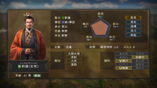 三國志14 (Sangokushi 14) 武將個性效果與名品分享