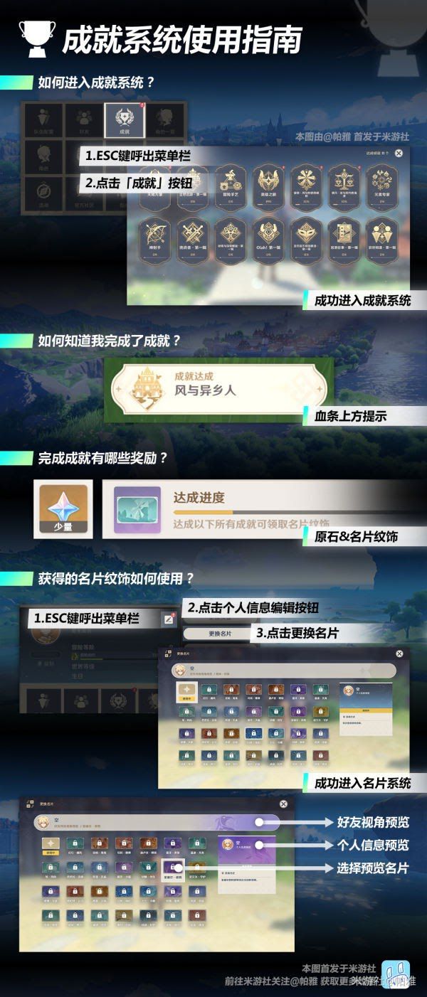 原神 (Genshin Impact) 前期快速取得成就名片紋飾方法