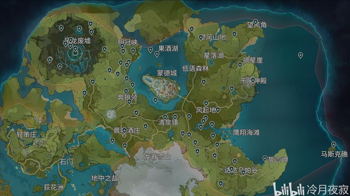原神 (Genshin Impact) 全風神瞳位置地圖