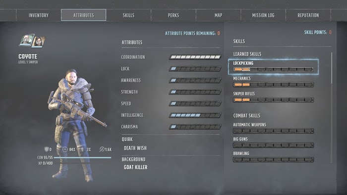 荒野遊俠3 (Wasteland 3) 開局加點推薦與對話選擇