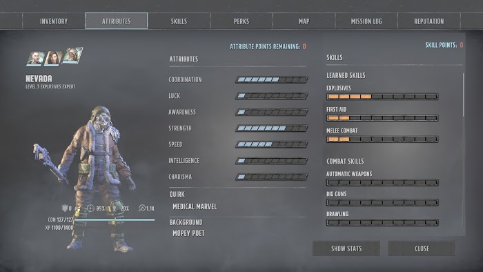 荒野遊俠3 (Wasteland 3) 開局加點推薦與對話選擇