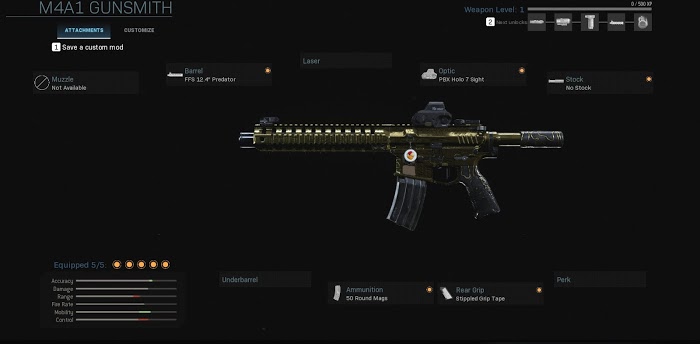 決勝時刻 現代戰爭 M4A1突擊步槍配件選擇推薦