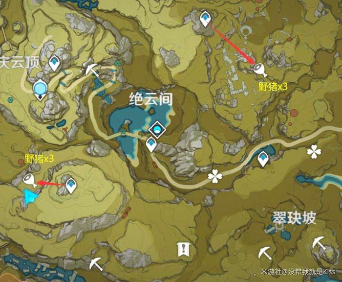原神 (Genshin Impact) 刷獸肉路線圖分享