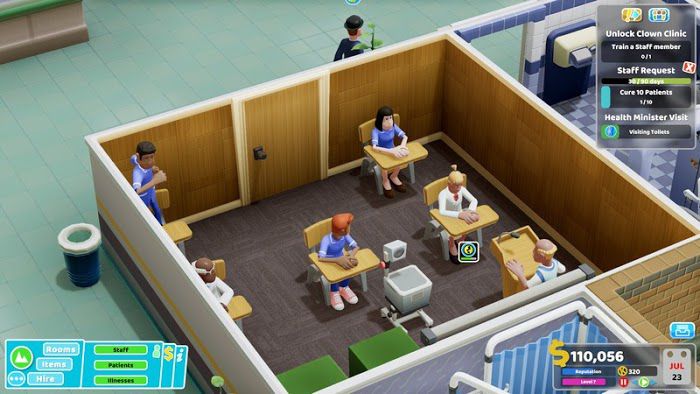 雙點醫院 (Two Point Hospital) 各房間所需屬性總結