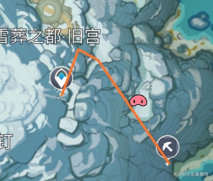 原神 (Genshin Impact) 龍脊雪山星銀礦石點位圖示