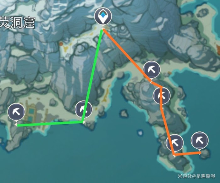 原神 (Genshin Impact) 龍脊雪山星銀礦石點位圖示