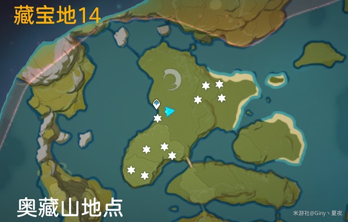 原神 (Genshin Impact) 藏寶地13、14錢幣地點標記