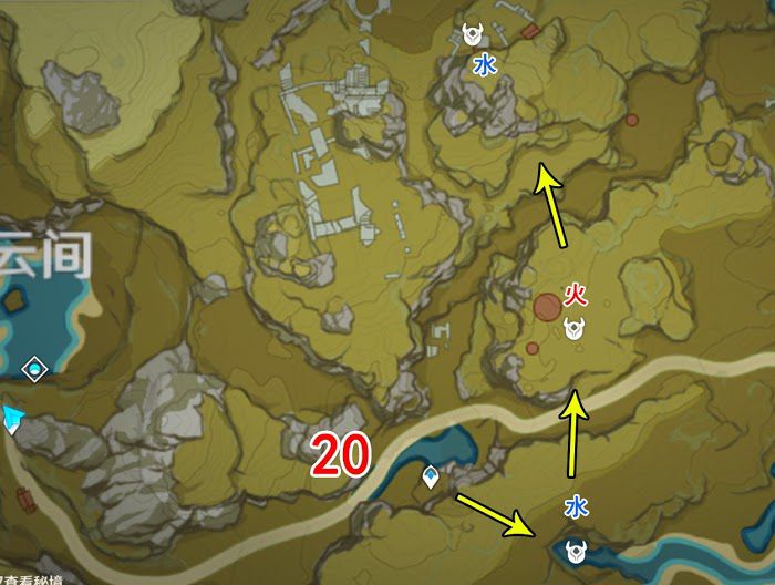 原神 (Genshin Impact) 地脈素材收集路線 深淵法師清理路線