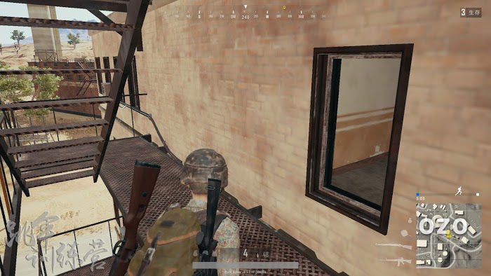 絕地求生 (Playerunknown's Battlegrounds) 沙漠地圖上高樓房頂攻略