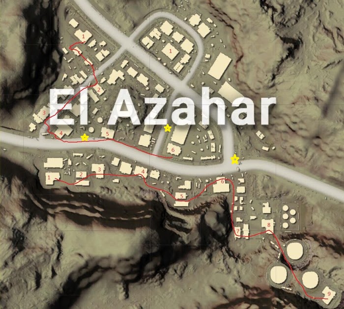 絕地求生 (Playerunknown's Battlegrounds) 沙漠地圖城市搜索打法路線