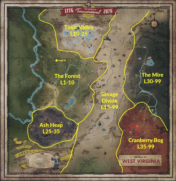 異塵餘生76 (Fallout 76) CAMP建設位置推薦