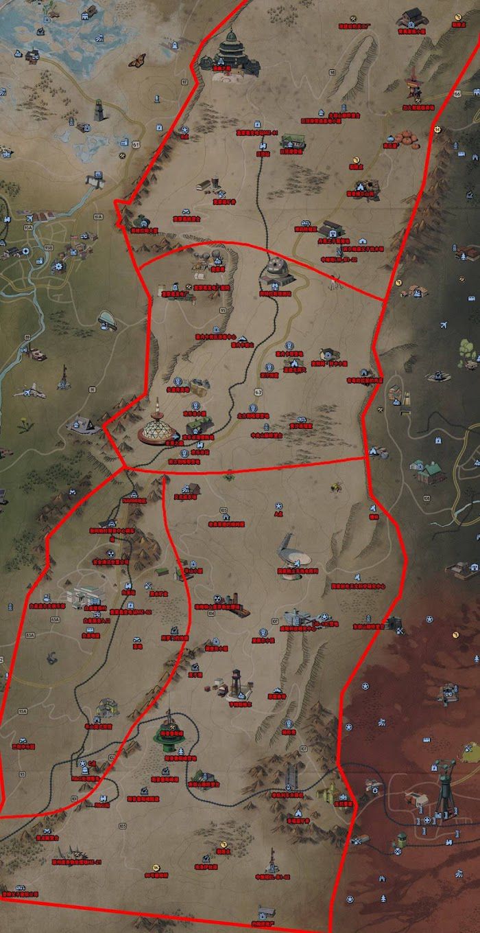 異塵餘生76 (Fallout 76) 全標記中文地圖詳解