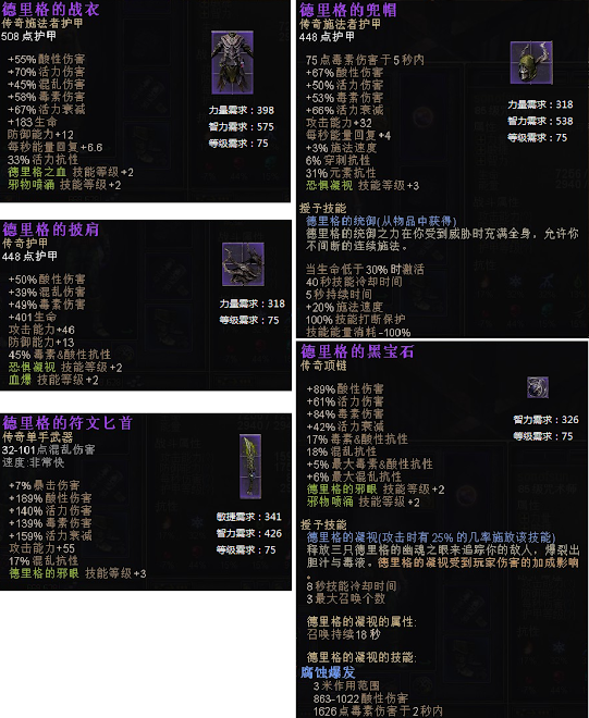 恐怖黎明 (Grim Dawn) 全B31紫色套裝外觀與屬性分享