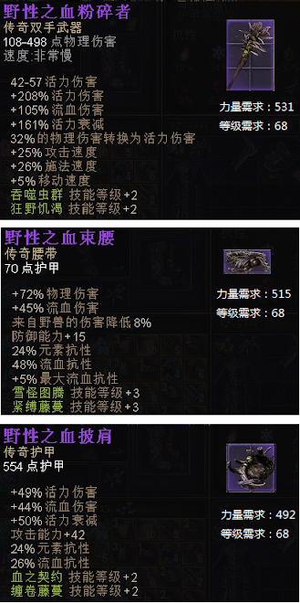 恐怖黎明 (Grim Dawn) 全B31紫色套裝外觀與屬性分享