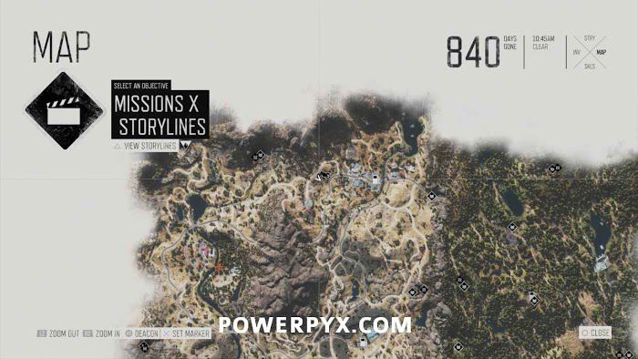 往日不再 (Days Gone) 全藥草收集點與地圖示意