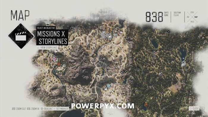 往日不再 (Days Gone) 全藥草收集點與地圖示意