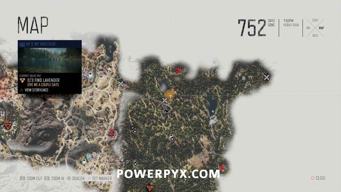 往日不再 (Days Gone) 全藥草收集點與地圖示意