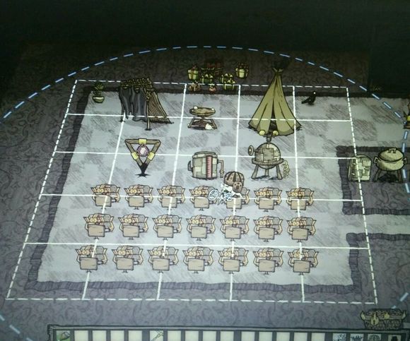 飢荒 (Don't Starve) 雙滅火器小型基地建設佈局圖