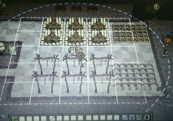 飢荒 (Don't Starve) 雙滅火器小型基地建設佈局圖
